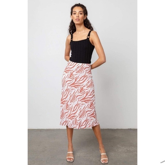 Rails Anya Zebra Print Midi Skirt - Rust zebra Orange-Brown - Size XLARGE - Picture 1 of 9